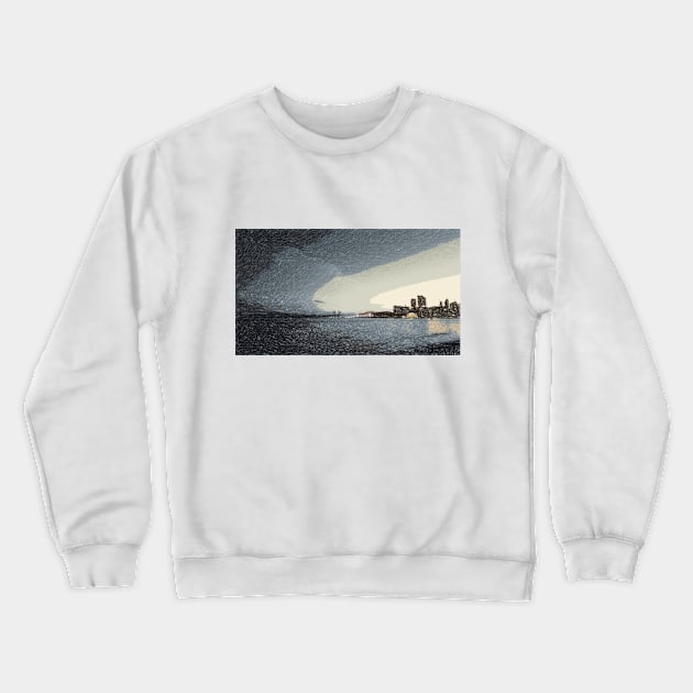 nights watch of seaside city Crewneck Sweatshirt by Masoki